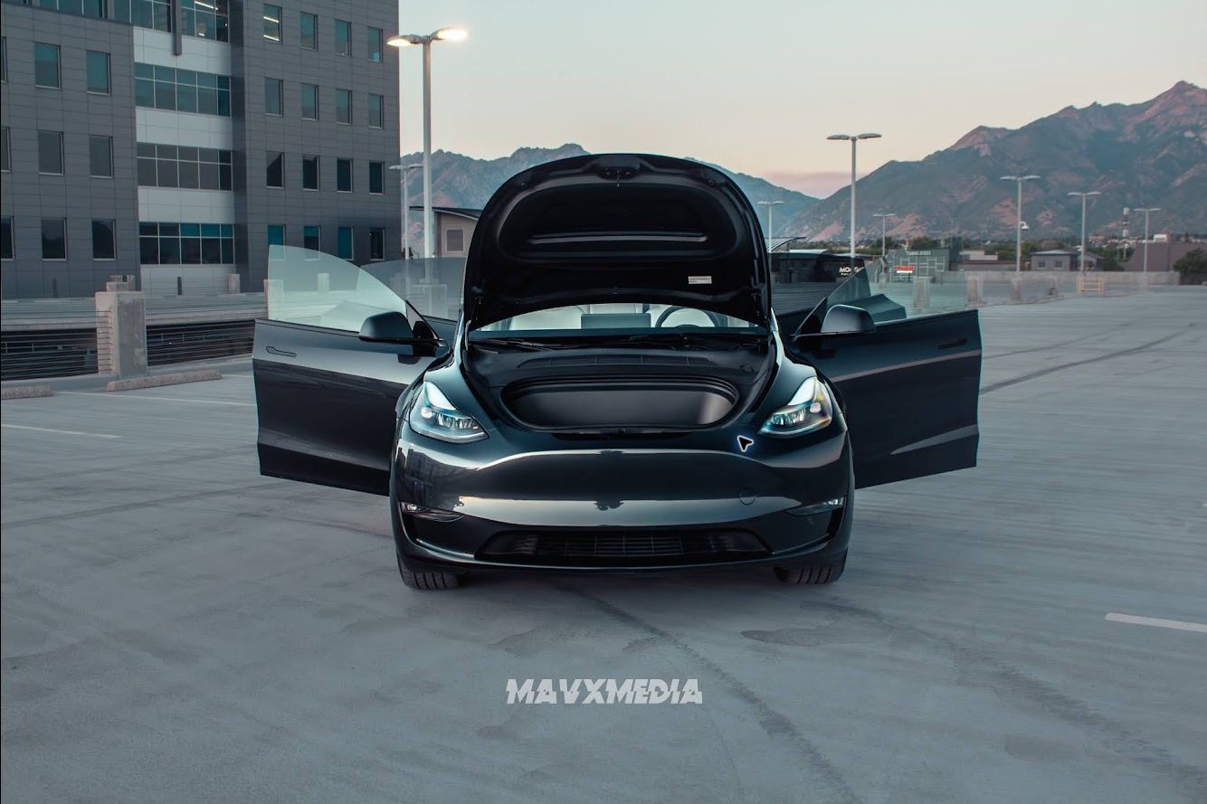 Black 2024 Tesla Model Y front view
